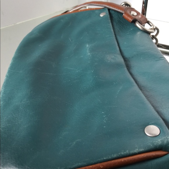 Olivia Harris Teal & Brown Leather Chain Strap - Picture 8 of 8